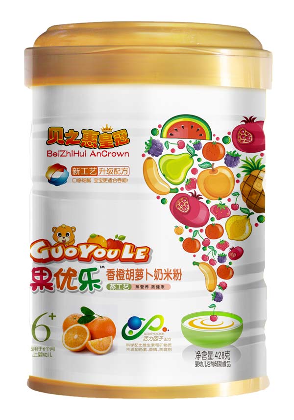 貝之惠果優(yōu)樂香橙胡蘿卜奶米粉