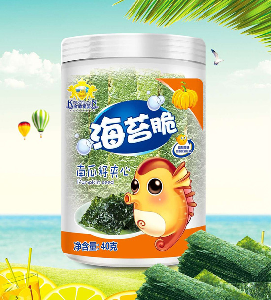 金盾愛(ài)嬰南瓜籽夾心海苔脆桶裝