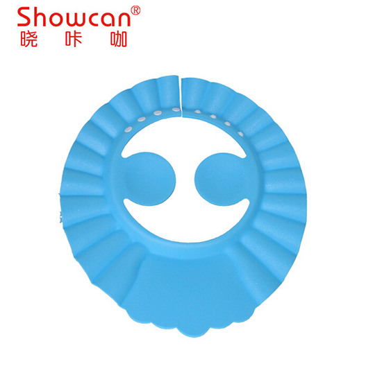 嬰兒高彈可調節(jié)EVA洗澡帽藍