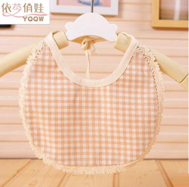 花邊繡花新款有機棉彩棉yinge口水兜寶寶口水巾兒童圍嘴圍兜