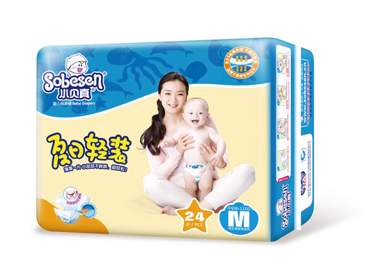 小貝真夏日輕裝嬰兒紙尿褲中包裝M碼24片
