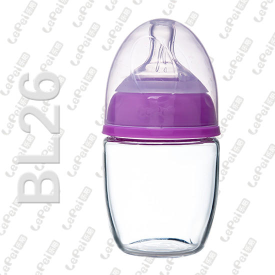 樂(lè)陪無(wú)柄玻璃奶瓶