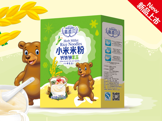 嘉盈貝鈣鐵鋅果蔬小米米粉盒裝