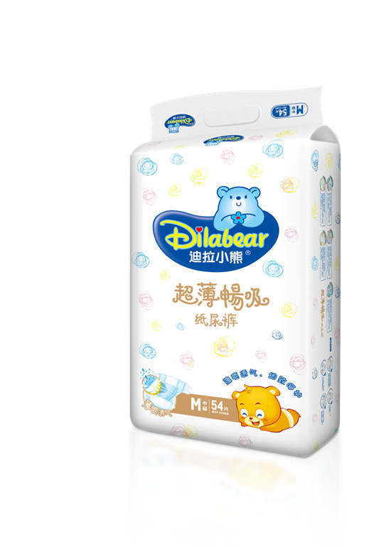 迪拉小熊超薄暢吸紙尿褲M碼54片