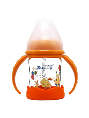 小太陽(yáng)弧形玻璃加厚防爆奶瓶120ML