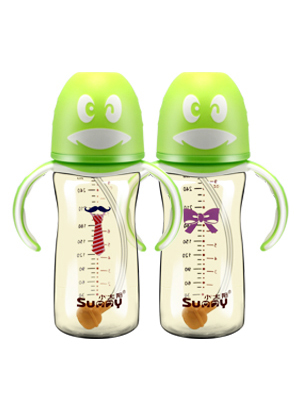 小太陽(yáng)可愛(ài)企鵝自動(dòng)刻度感溫奶瓶280ML