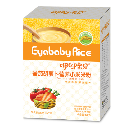 咿呀寶貝番茄胡蘿卜營養(yǎng)小米米粉-盒裝