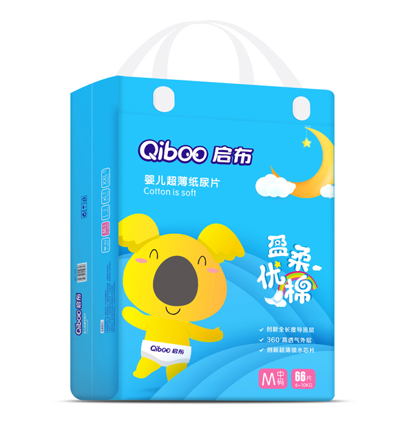 啟布嬰兒超薄紙尿片M碼66片