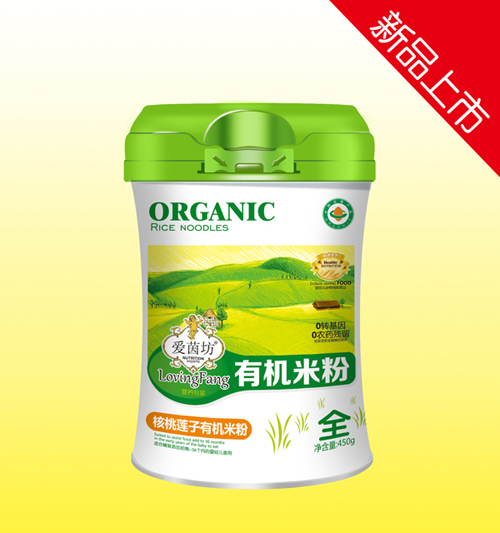 愛茵坊核桃蓮子有機(jī)米粉(腰型罐裝)