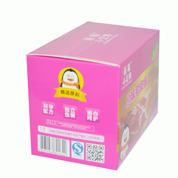 南極小企鵝原味豬肉絨盒裝側面