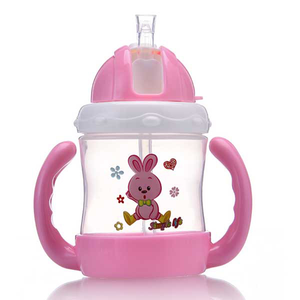 邦貝小象卡通學(xué)飲杯-粉色兔子