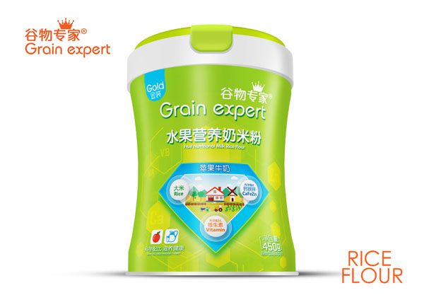谷物專家水果營(yíng)養(yǎng)奶米粉-蘋果牛奶 桶裝