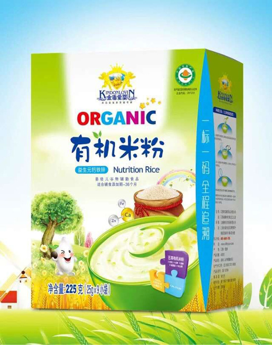 金盾愛(ài)嬰益生元鈣鐵鋅有機(jī)米粉盒裝