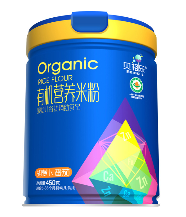 貝格樂有機(jī)營養(yǎng)米粉-胡蘿卜番茄 聽裝