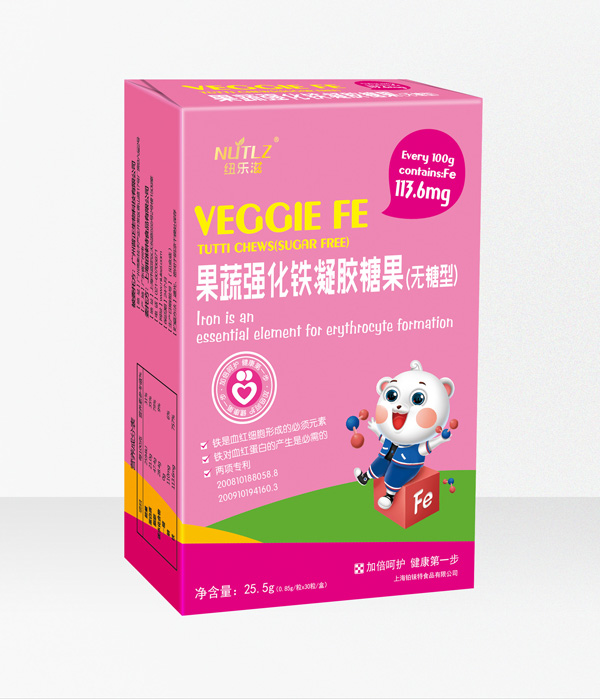 紐樂滋果蔬強(qiáng)化鐵凝膠糖果(無糖型)