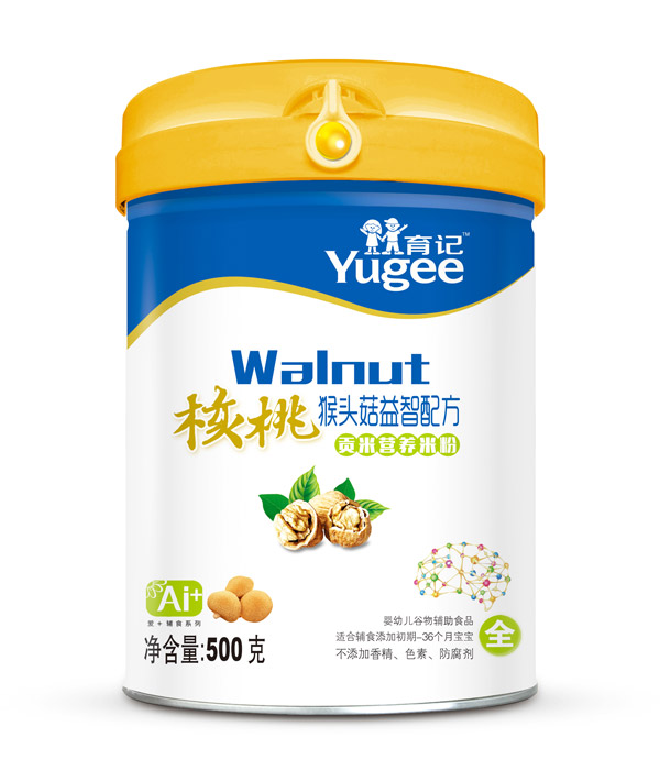 育記貢米營(yíng)養(yǎng)米粉-核桃猴頭菇益智配方桶裝