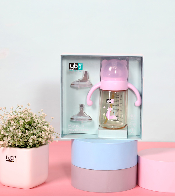 有貝PPSU寬口徑自動(dòng)奶瓶套裝 粉色