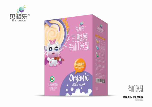 貝格樂乳酸菌有機米乳-鈣鐵鋅 盒裝