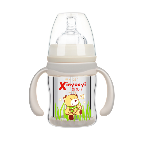 新優(yōu)怡雙層防爆玻璃奶瓶120ml 灰色
