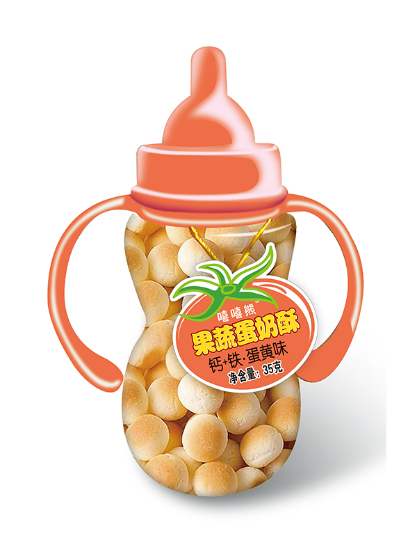 嘻嘻熊果蔬蛋奶酥(小奶瓶)-鈣+鐵蛋黃味