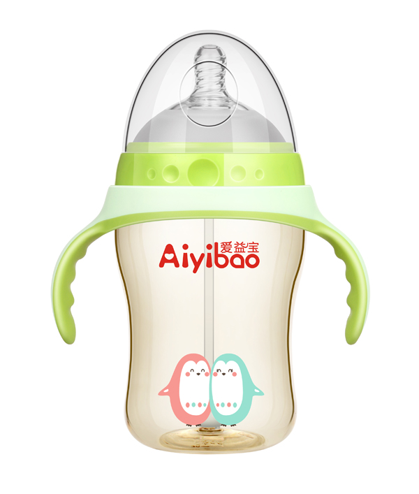 愛(ài)益寶廣口有柄自動(dòng)PPSU奶瓶 綠色