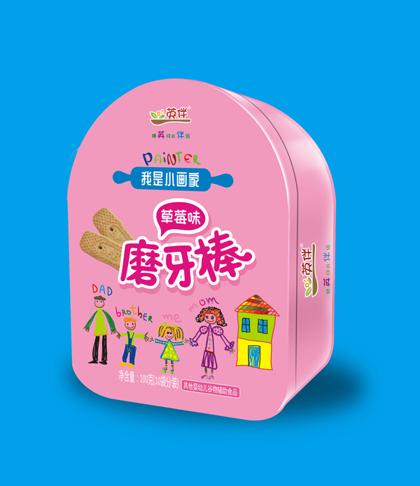 英伴草莓味磨牙棒