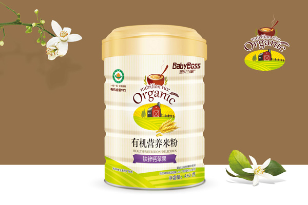 寶貝當(dāng)家鐵鋅鈣蘋果有機(jī)營(yíng)養(yǎng)米粉 聽裝