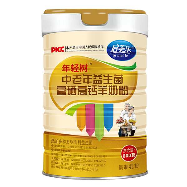 啟美樂年輕樹中老年益生菌富硒高鈣羊奶粉