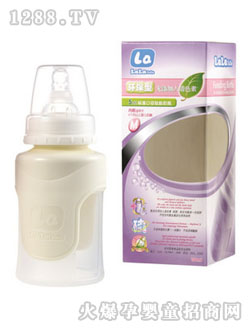 樂樂寶貝標(biāo)準(zhǔn)口徑食品級硅膠防脹氣奶瓶