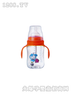 快樂寶兒雙柄自動(dòng)奶瓶紅色