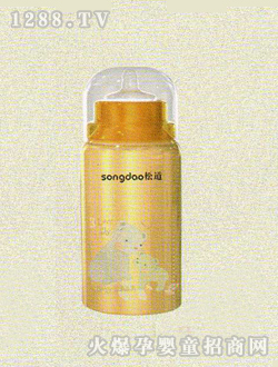 松道不銹鋼奶瓶橘色
