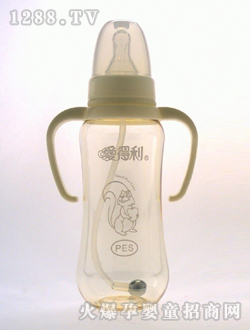 帶柄自動(dòng)PES奶瓶300mL松鼠