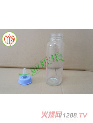 一亞藍色直身玻璃奶瓶