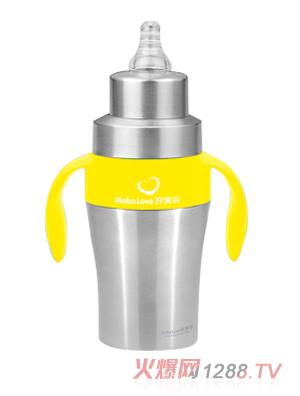 孖寶樂不銹鋼奶瓶黃色260ml