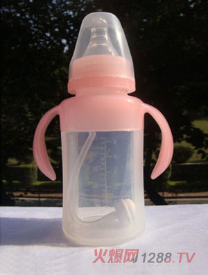 歐貝兒硅橡膠標(biāo)口直身粉奶瓶