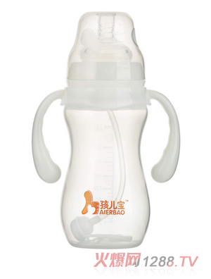 孩兒寶白色寬口葫蘆形自動PP奶瓶270ml