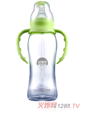 尚恩SN-TGF169堅強寶8安240ml寬口橢圓型帶手柄自動吸全抗體奶瓶