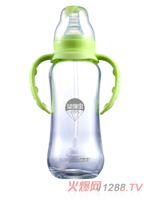 尚恩SN-TGF168堅強寶8安240ml標(biāo)口葫蘆形帶手柄自動吸全抗體奶瓶