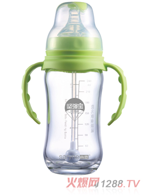 尚恩SN-TGF166堅強寶8安240ml寬口腰形帶手柄自動吸全抗體奶瓶