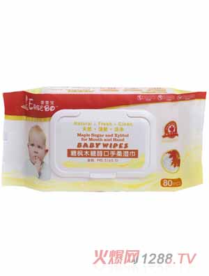 壹壹寶糖楓木糖醇口手柔濕巾80片裝