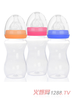 愛(ài)弗圖西280ML寬口徑PP奶瓶（橙色、玫紅、藍(lán)色）