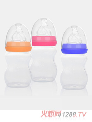 愛(ài)弗圖西200ML寬口徑PP奶瓶（橙色、玫紅、藍(lán)色）
