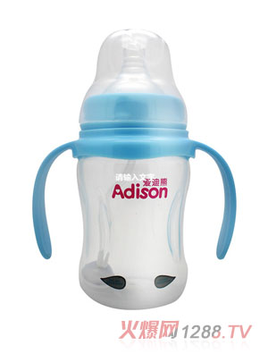 愛(ài)迪熊180ml寬口徑有耳感溫自動(dòng)PP奶瓶