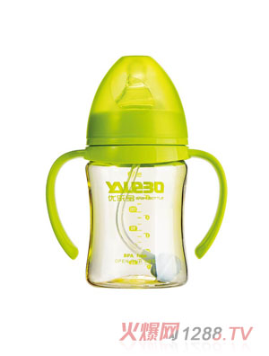優(yōu)樂(lè)寶PPSU寬口徑有柄自動(dòng)奶瓶180ML(Y)