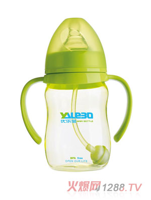 優(yōu)樂(lè)寶PP抗菌寬口徑有柄自動(dòng)奶瓶210ML(M)
