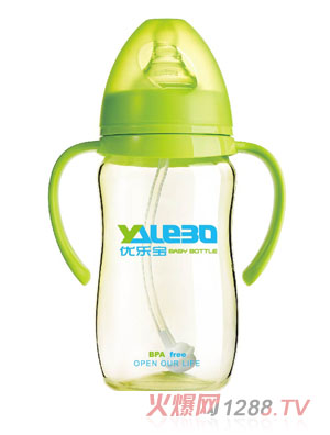 優(yōu)樂(lè)寶PP抗菌寬口徑有柄自動(dòng)奶瓶300ML(Y)