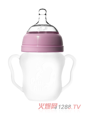 福帝愛迪握把吸管奶瓶160ml粉色