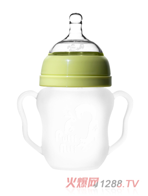 福帝愛迪握把吸管奶瓶160ml綠色