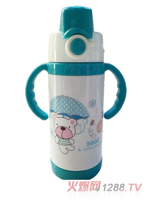 好樂嬰藍(lán)色帶蓋水杯