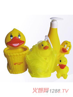 陽(yáng)光兔黃雞造型洗刷用品套組